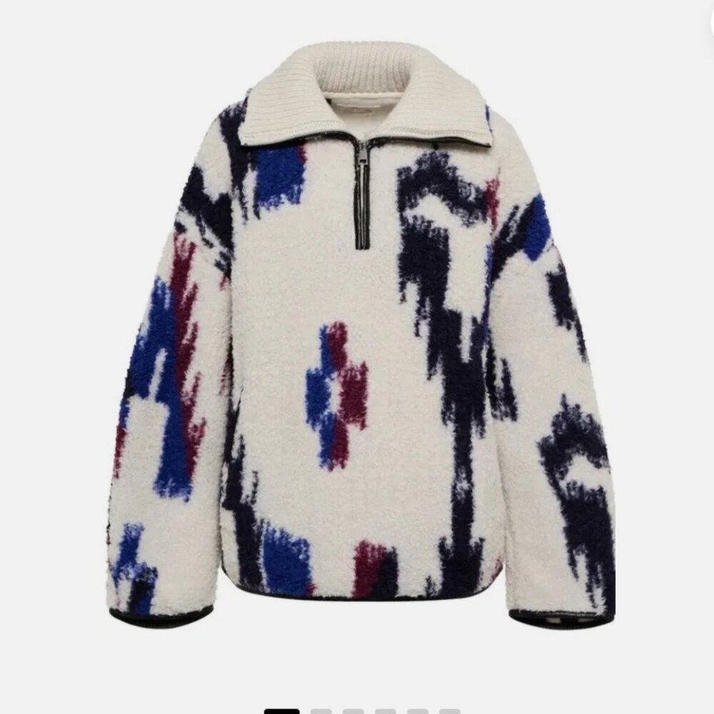 Size 38 ISABEL MARANT ÉTOILE Marner Printed Fleece Jacket BNWTS